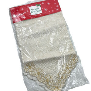 Beautiful cream & Gold Christmas /Holiday  Table Runner